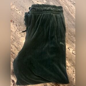 Dark Green Velour Puma Track Lounge Pants
